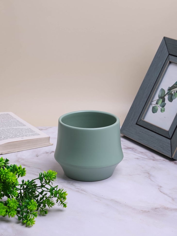 Кашпо керамика 14х14х11,9см JW7420000.14 фисташковый