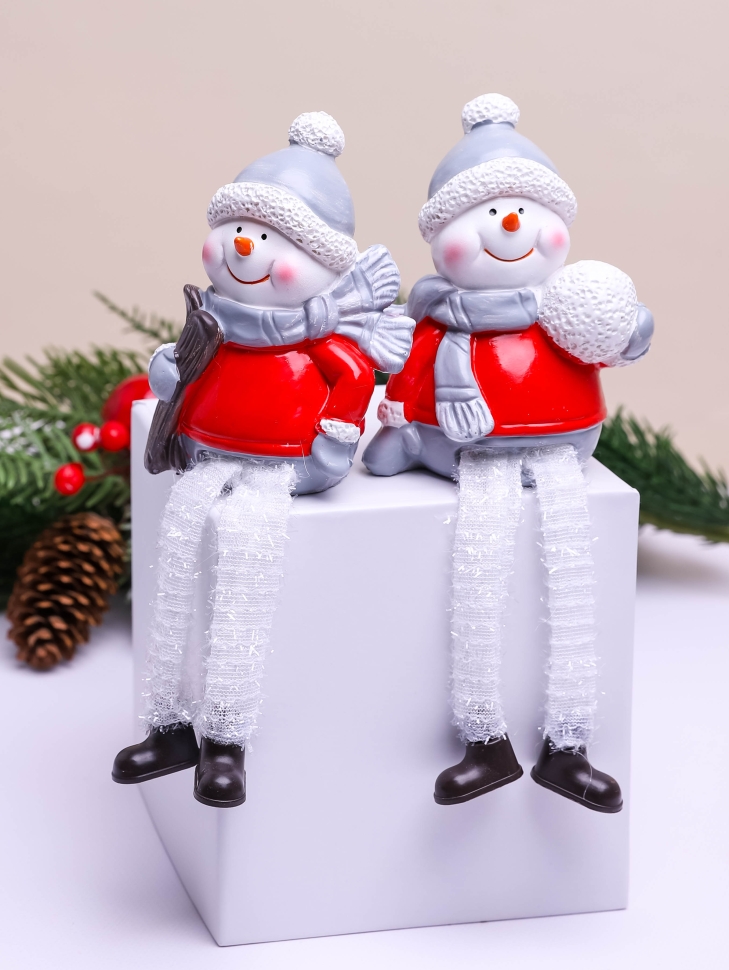 Фигурка декоративная НГ Снеговик 19х8см LNWB-8 микс