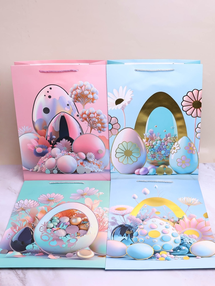 Сумочка подарочная 30х41,5x12см 070 пасха микс