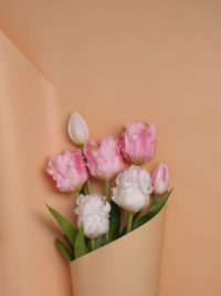 Пленка матовая 50мкм 58см х 10м Флора персиковый