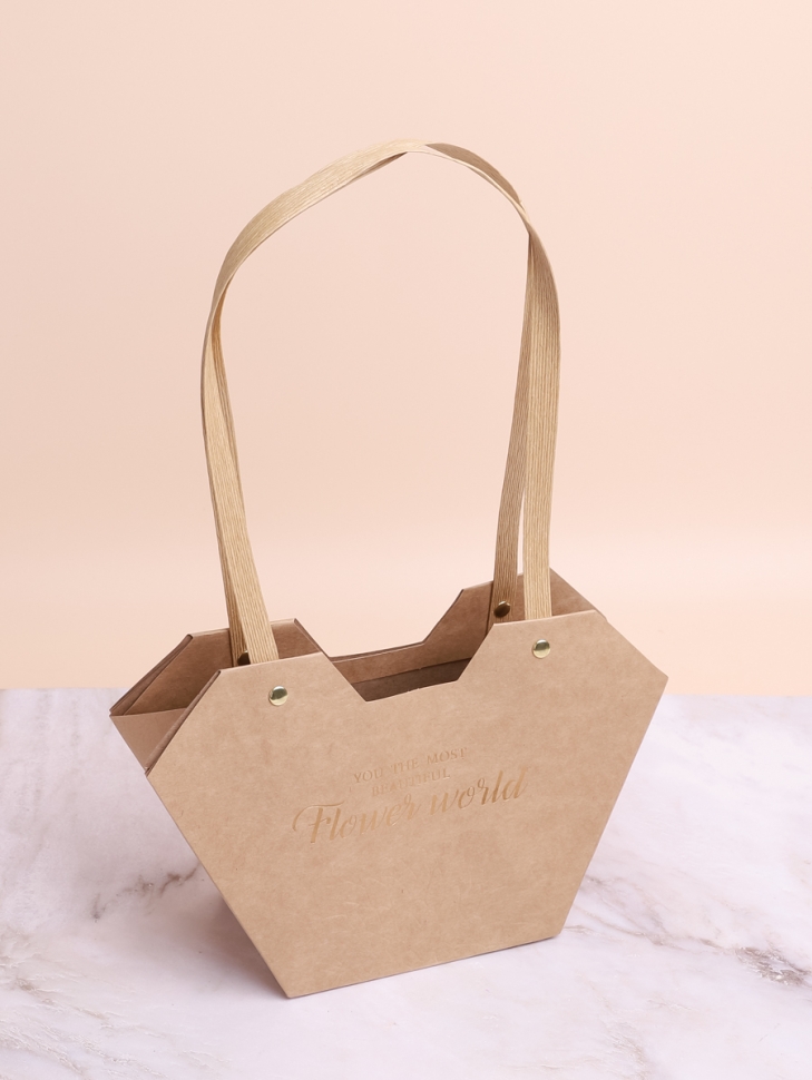 Сумочка для цветов H15х23х9см крафт Сумочка для цветов H15х23х9см крафт