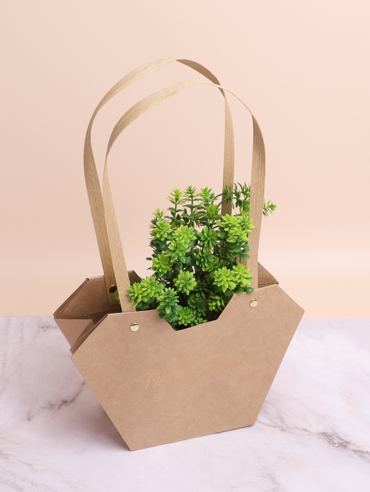 Сумочка для цветов H15х23х9см крафт Сумочка для цветов H15х23х9см крафт