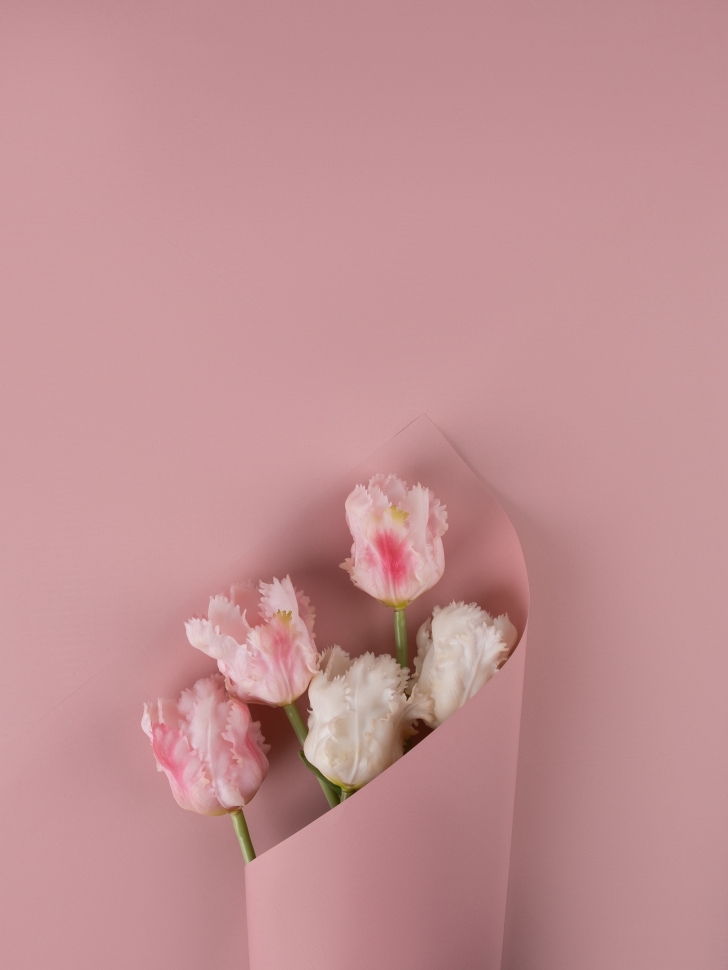 Пленка матовая 58см х 58см 60мкм 10 листов, розовый пыльный