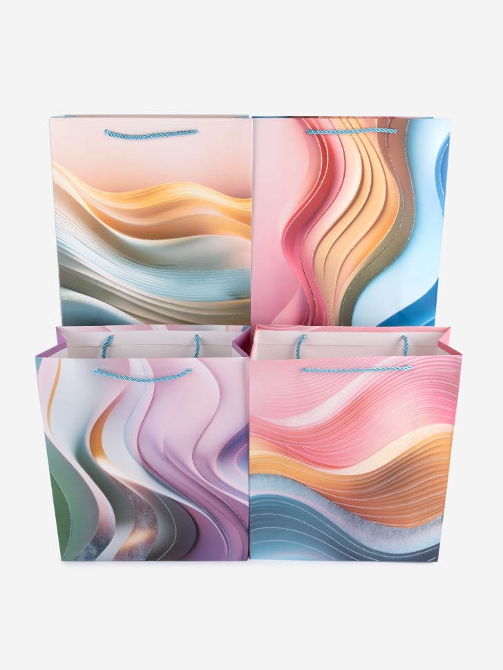 Сумочка Цветные волны 6653 26х32x10см микс