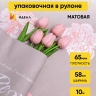 Пленка матовая 65мкм 58см х 10м РЦ Пионы на сером розовый Пленка матовая 65мкм 58см х 10м РЦ Пионы на сером розовый