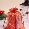 Мешок подарочный органза 20x30см Серпантин красный