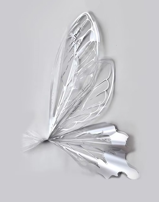 Пленка фигурная Бабочка 50смх56см 20 листов прозрачная серебро