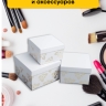 Коробка квадрат набор из 3шт 18x18x12см золотые цветы белый Коробка квадрат набор из 3шт 18x18x12см золотые цветы белый