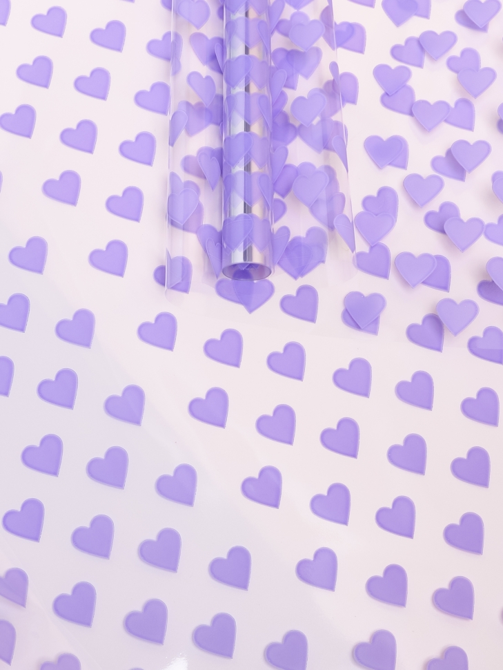Пленка цветная Сердца15 70см сиреневый классик Пленка цветная Сердца15 70см сиреневый классик
