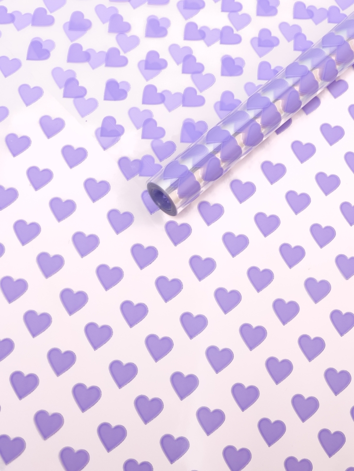 Пленка цветная Сердца15 70см сиреневый классик Пленка цветная Сердца15 70см сиреневый классик