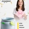 Кашпо керамика 10х10х10см с листком голубой Кашпо керамика 10х10х10см с листком голубой