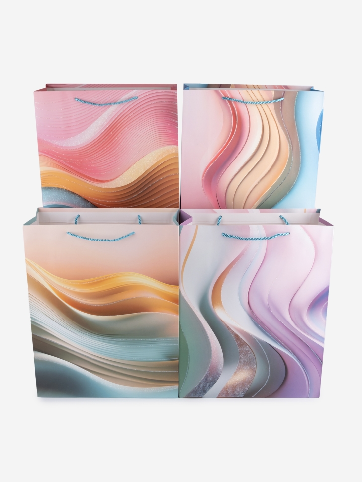 Сумочка Цветные волны 6653 31х40x12см микс