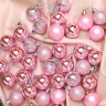 Игрушка елочная Шар d4см набор 36 шт пластик розовый Игрушка елочная Шар d4см набор 36 шт пластик розовый