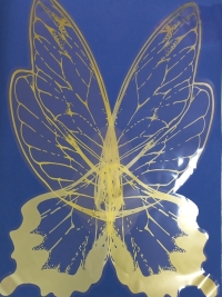 Пленка фигурная Бабочка 50смх56см 20 листов прозрачная золото