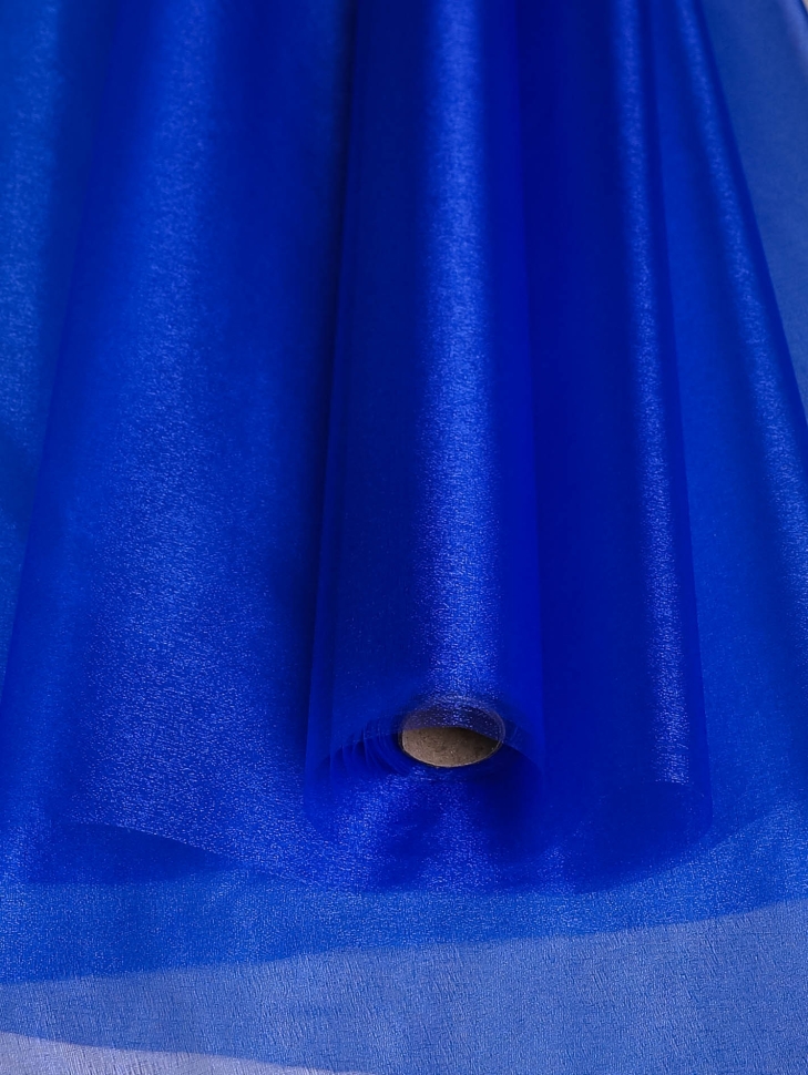 Органза-снег в рулоне 70смх9м синий