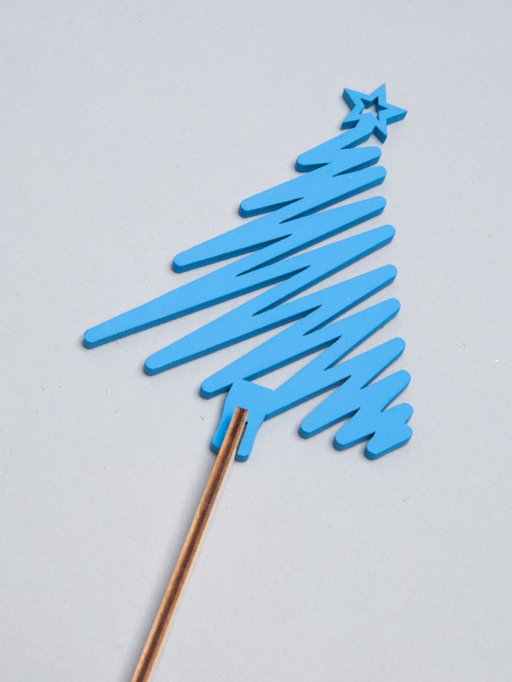 Вставка НГ деревянная 5шт №39 Елка синий Вставка НГ деревянная 5шт №39 Елка синий