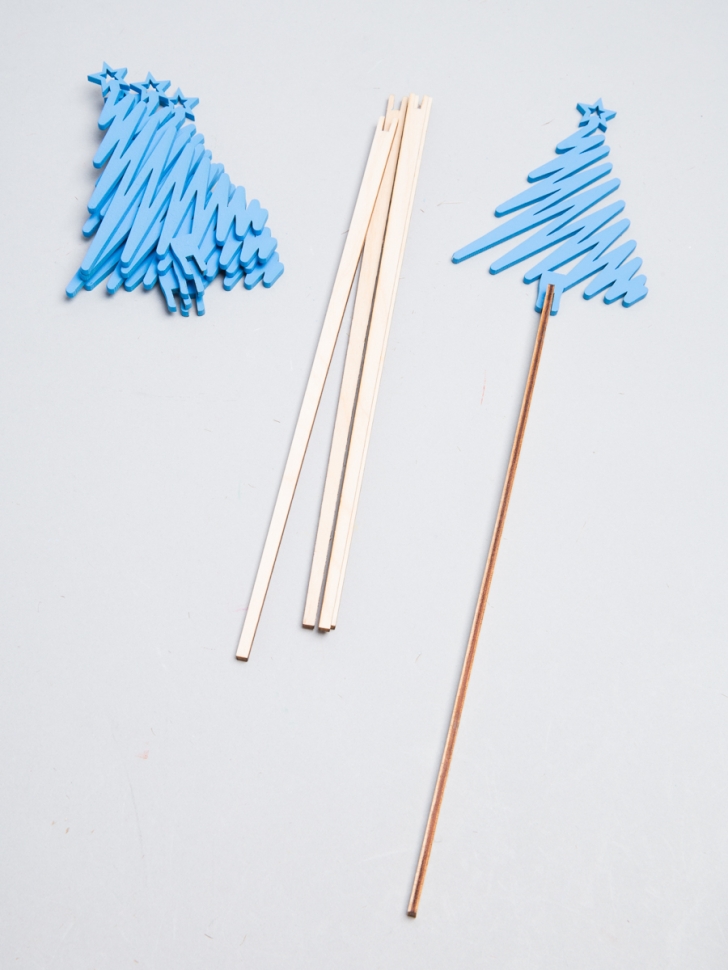 Вставка НГ деревянная 5шт №39 Елка синий Вставка НГ деревянная 5шт №39 Елка синий