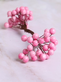 Ягоды на проволоке d1,5х7см 50шт розовый