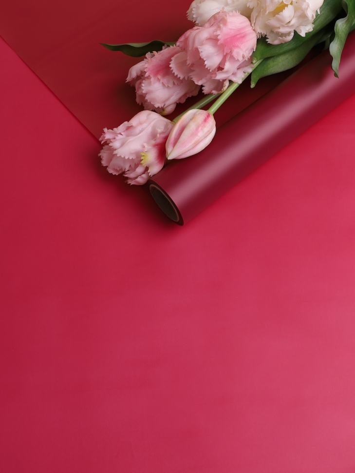 Пленка матовая 60см х 10м  на втулке брусничный