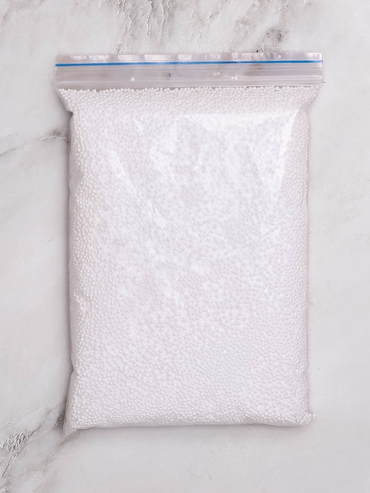 Шарики пенопласт 10гр 1-2мм белые