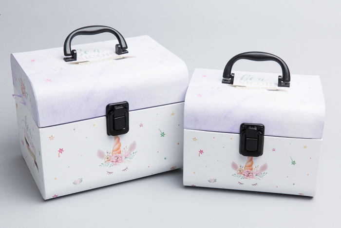 Коробка сундучок набор из 2шт 22x17x17,8см W7162-1 единорог на белом Коробка сундучок набор из 2шт 22x17x17,8см W7162-1 единорог на белом