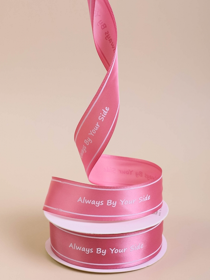 Лента атласная 25мм х 25 ярд  Always By Your Side пепельная роза