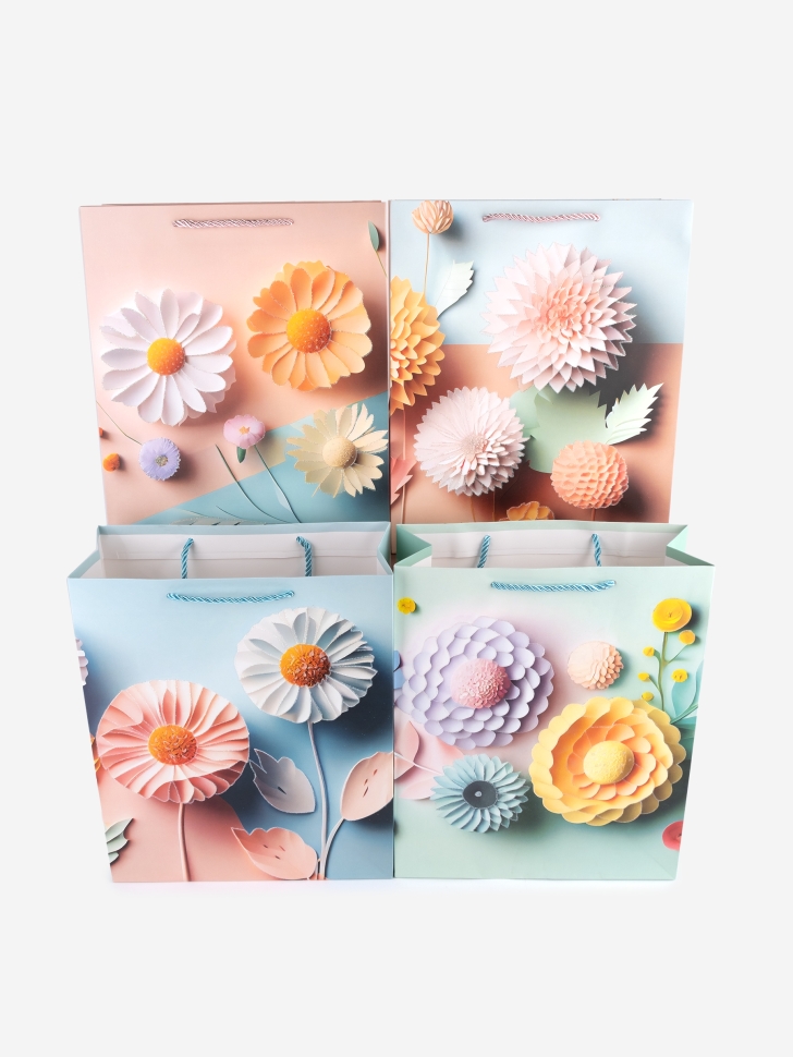 Сумочка Цветы 741 26х32x10см микс