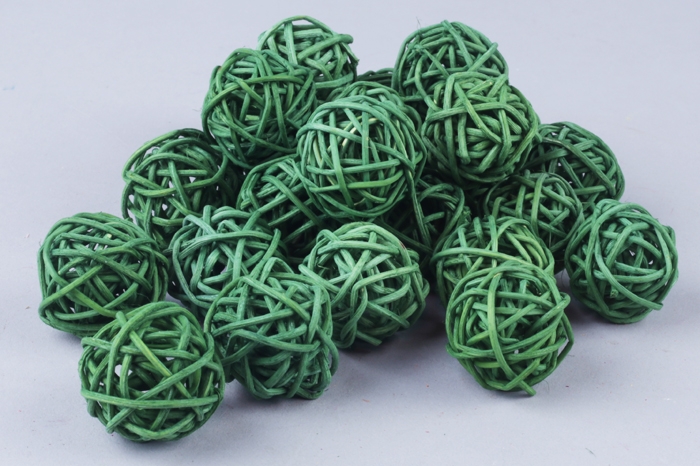 Шар из ротанга 3см, 24шт. зеленый Шар из ротанга 3см, 24шт. зеленый