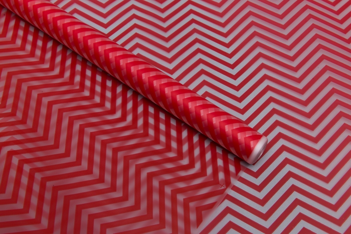Пленка матовая Зигзаг 70см х 10м красный