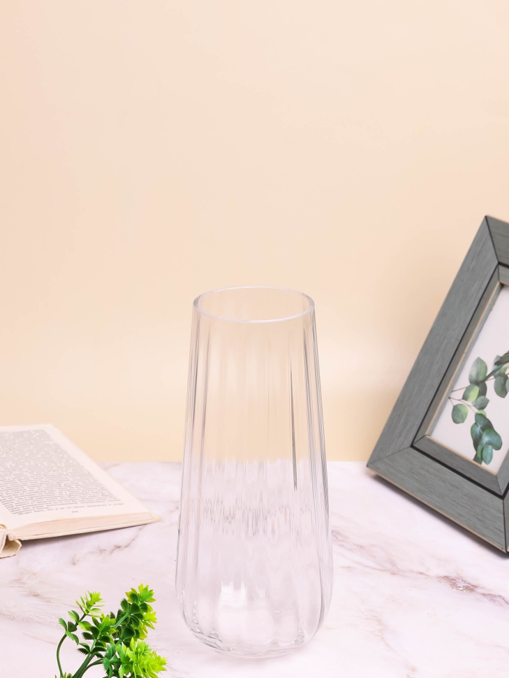 Ваза стекло h25 d12см К 233 прозрачный