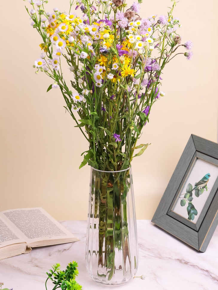 Ваза стекло h25 d12см К 233 прозрачный