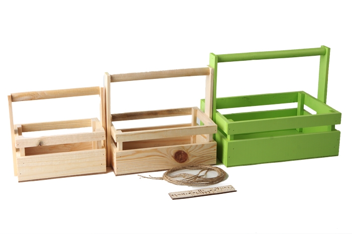 Ящик деревянный набор из 3шт реечный с шильдиком №2 с ручкой (большой салатовый) Ящик деревянный набор из 3шт реечный с шильдиком №2 с ручкой (большой салатовый)