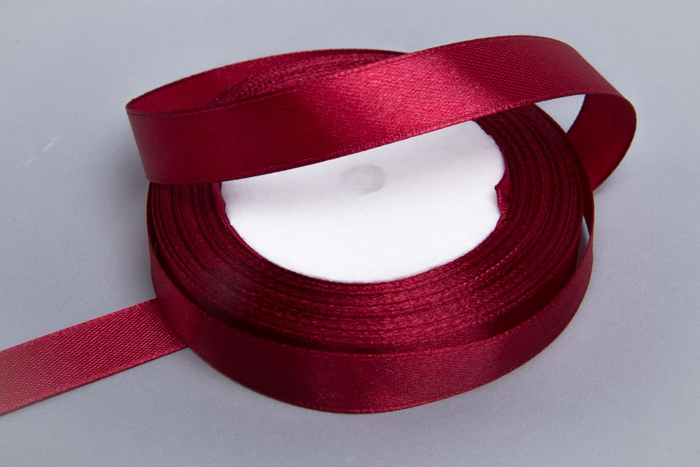 Лента атласная 15мм х 25 ярд JD бордовый