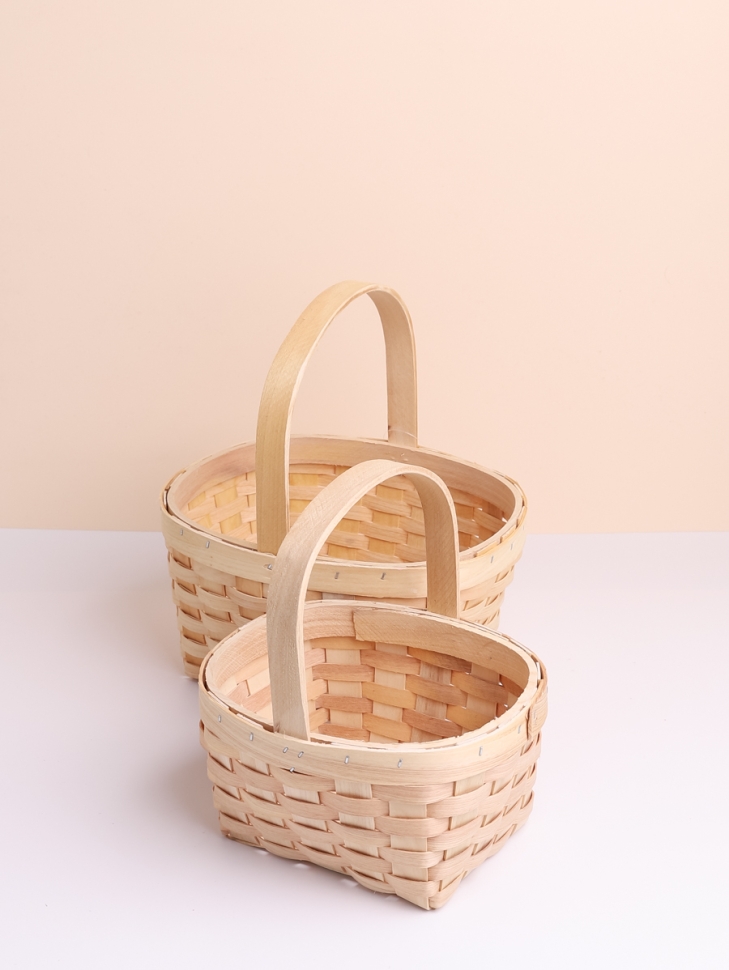 Корзина плетеная (ель) 2шт 22х19х11/26см натуральный Корзина плетеная (ель) 2шт 22х19х11/26см натуральный