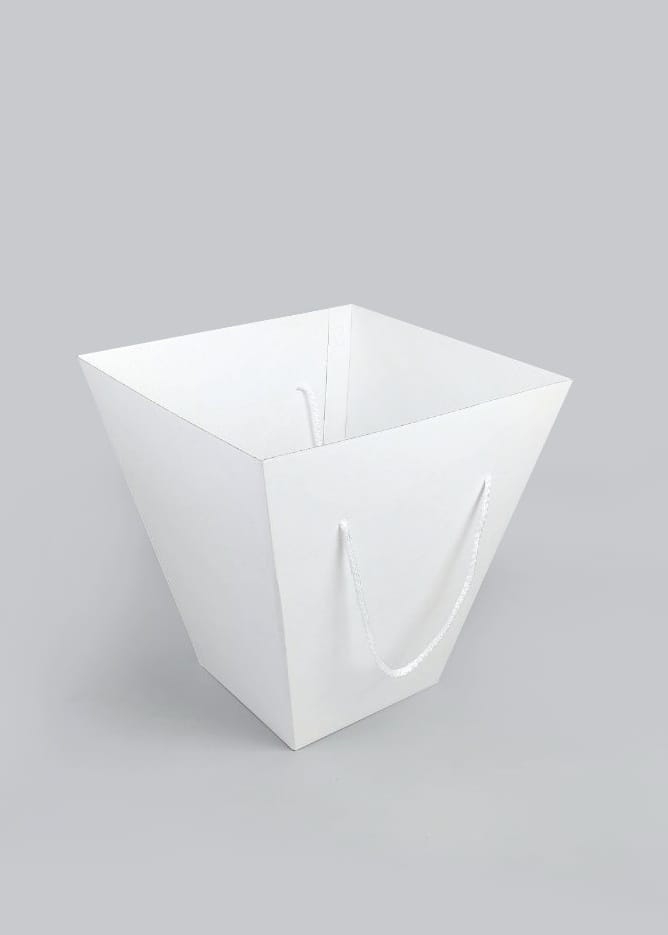 Упаковка для букетов и композиций h42x38х27см без крышки белый