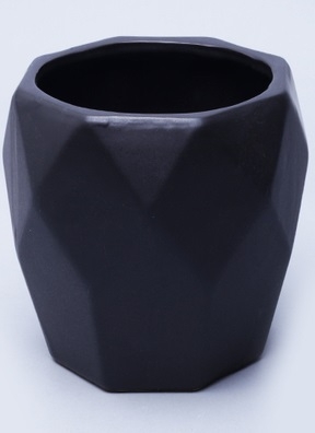 Кашпо керамика 15х15х12,5см J5-2 черный
