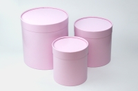 Коробка цилиндр набор из  3шт. 20х22см розовый нюд