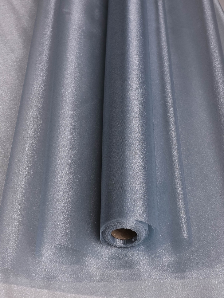 Органза-снег в рулоне 70смх9м серый