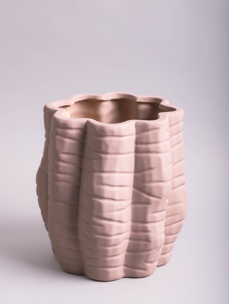 Ваза керамика 19х17х17см KQ270S капучино