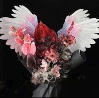 Бумага фигурная Крылья 50х37см 33х22см 20шт розовый