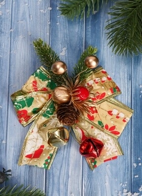 Украшение елочное 12см "Зимнее чудо" шишки, бубенчики