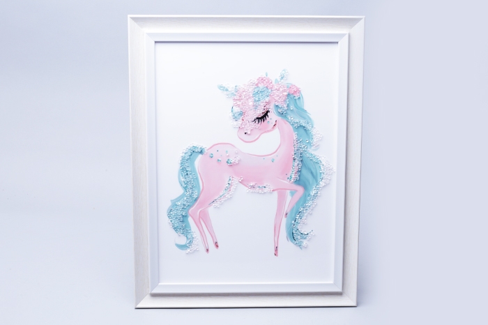 Картина 34х44см единорог с мятной гривой
