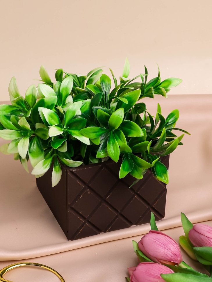 Ящик деревянный №12 12,5х12,5х10см Ромбы золотой винтаж