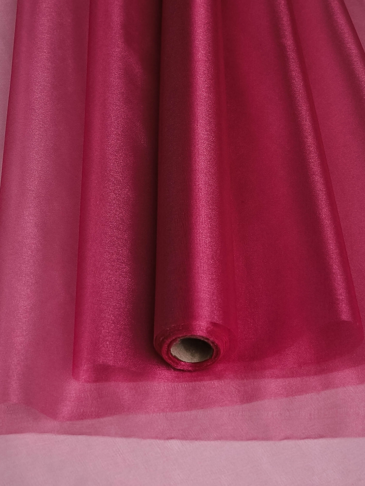 Органза-снег в рулоне 70смх9м винный