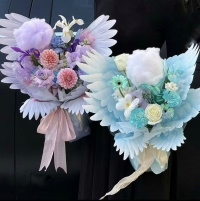 Бумага фигурная Крылья 50х37см 33х22см 20шт сиреневый