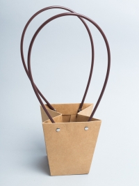 Сумочка для цветов 12х8х12,5см М114 крафт