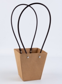 Сумочка для цветов 12х8х12,5см М114 крафт