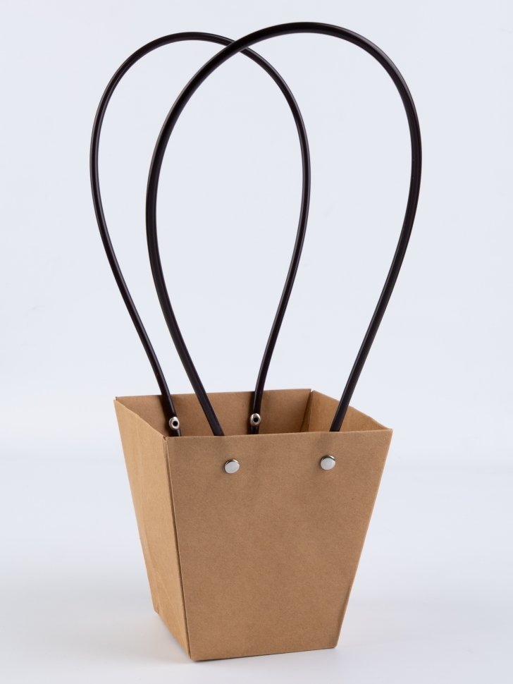 Сумочка для цветов 12х8х12,5см М114 крафт