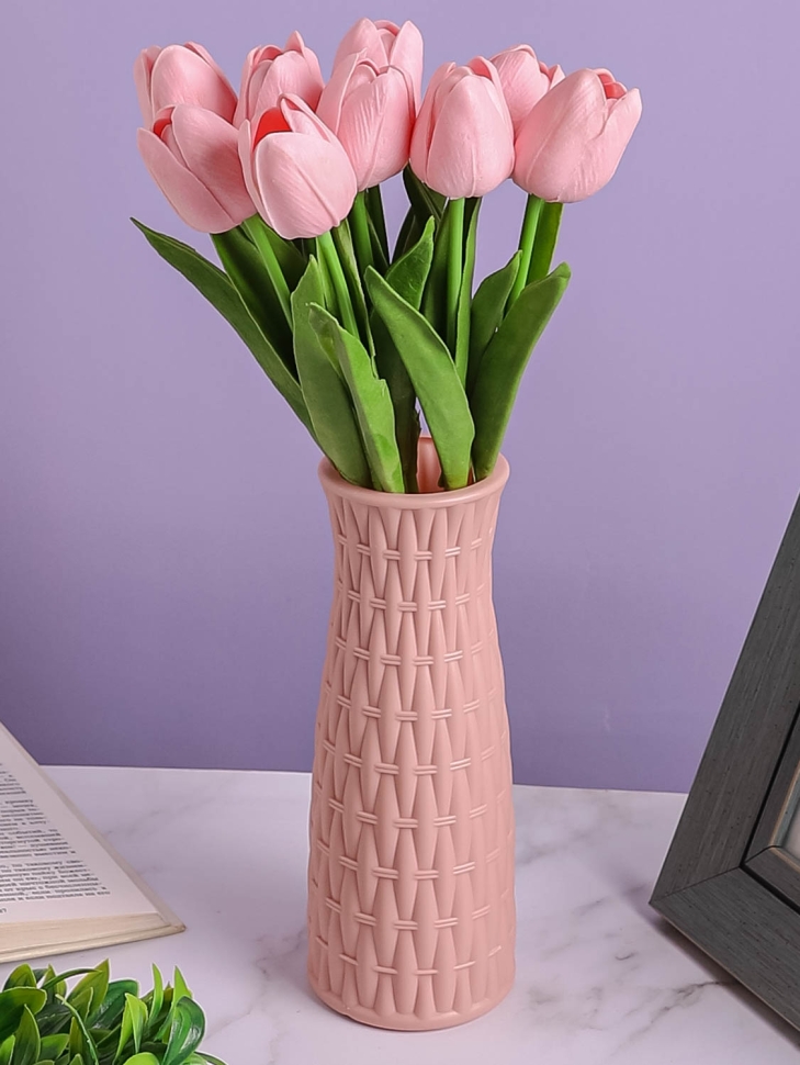 Ваза пластиковая H21 х D6,8х7,7см AS3508 розовый