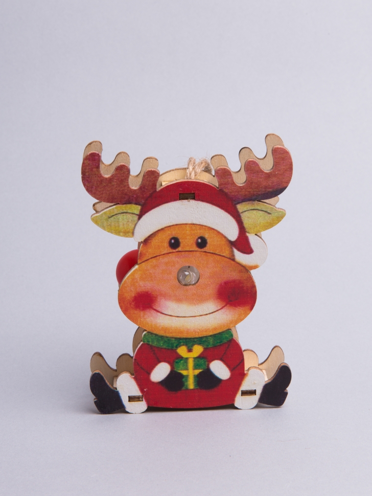 Подвеска деревянная светодиодная 10x7x2см GD-12B